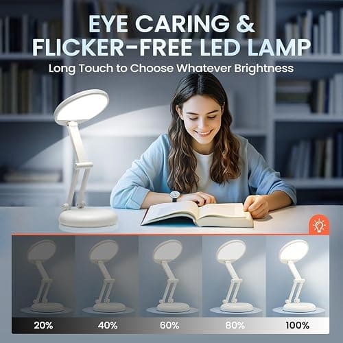 One Fire Cordless Desk Lamp,Dimmable Small Battery Powered Lights,3600mAh Rechargeable Wireless Table Lamp,Mini Lamp&Portable Light for Bed,Book Reading,Home for Small Spaces,Nail Light,Craft,Office thumbnail 2