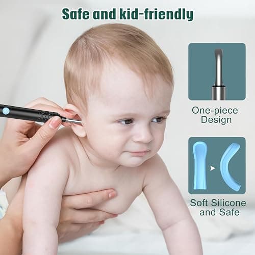 LMECHN Ear Wax Removal, Ear Cleaner with 7 Pcs Ear Set, Ear Wax Removal Tool Camera with 1080P Ear Otoscope & 6 LED Lights, Wireless Ear Pick for Ear Cleaning with 6 Ear Spoons Black thumbnail 4