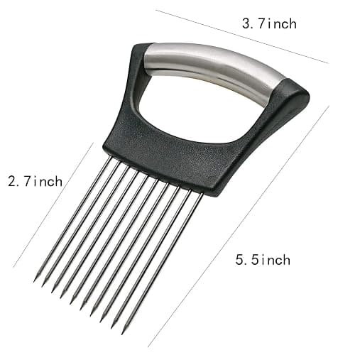 Stainless Steel Onion Holder for Slicing,Onion Slicer Holder,Onion Cutter for Slicing of Onions,Tomatoes,Avocados,Eggs and Other Vegetables,KItchen Utensils thumbnail 2