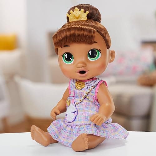 Baby Alive Bubbly Tea Party Sophia Sparkle Doll with Teapot Accessories, Brown Hair, 11 Inches, Kids Toys, Ages 3+ thumbnail 9