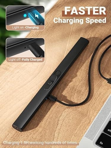 Candle Lighter Stocking Stuffers for Women Men, Electric Candle Lighter USB Rechargeable Graduation Gifts for Him Wife Grandma Girlfriend Safety Lock Long Lighters for Grill Home Kitchen BBQ Camping thumbnail 4
