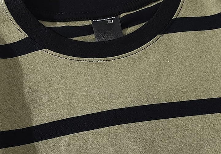 Emo Short Sleeve Oversized T Shirts for Women Men Crewneck Color Block Stripe Tops Grunge Aesthetic Goblincore Clothes thumbnail 3