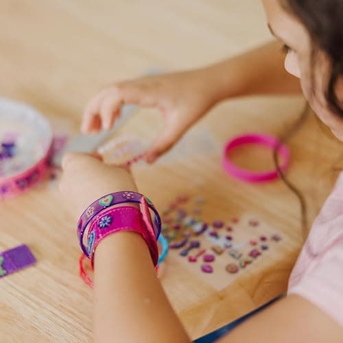 Melissa & Doug Design-Your-Own Bracelets with 100+ Sparkle Gem & Glitter Stickers, Kids Snap Bracelets, Stickers & Jewelry Crafts, Preschool Toys for Girls & Boys Ages 4+ thumbnail 7