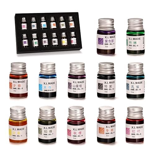 AOKUY – Lot de 12 encres de calligraphie colorées Pour écriture, dessin, journal - Image 1