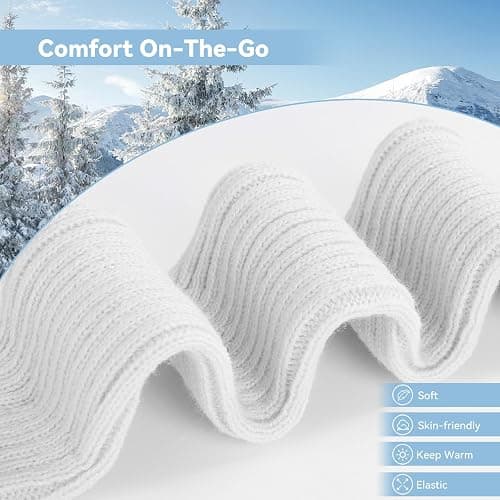 Pleneal Leg Warmers for Women - Leg Warmers 80s Ribbed Knitted Long Socks for Yoga Party Sports Fashion Accessories thumbnail 3