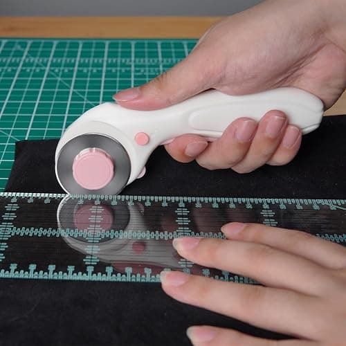 MANUFORE Pink Professional Sewing Scissors Set: Big and Small Scissors, Rotary Cutter with 3pcs Extra Blades for Cutting Fabric thumbnail 2