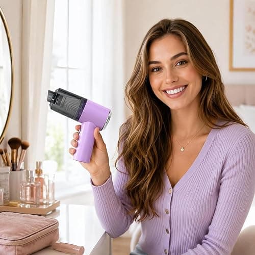Mini Handheld Vacuum Portable for Desk, Keyboard, Car & Crumbs, Lavender | Quick Cleanups, Tight Spaces, Rechargeable Cordless, Easy Storage, Office, Cup Holders, Seat Gaps, Window Tracks thumbnail 2