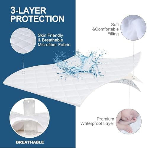 Twin XL Mattress Topper Pad Protector Quilted Waterproof, Absorbent Twin Extra Long Mattress Topper Cover for College Dorm Room Essentials for Girls,Deep Pocket Stretches up to 16 Inch thumbnail 5