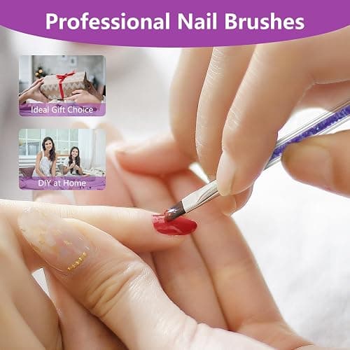 Artdone 9PC Nail Art Brushes Set double-ended, Liner Brush, Dotting Pen, Gel Polish Painting Tools For Nail Art Design thumbnail 6