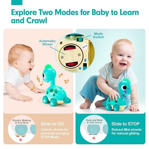 CubicFun Baby Toys 12-18 Months - Touch & Go Musical Light Tummy Time Infant Baby Crawling Toys 12 Months, Toddler Travel Toy for 1 Year Old Boy Christmas Birthday Gifts Stocking Stuffers thumbnail 4