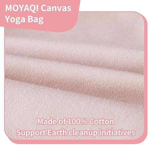Moyaqi Canvas Tote Bag with Yoga Mat Carrier Pocket Carryall Shoulder Bag for Office, Workout, Pilates, Travel, Beach and Gym thumbnail 6