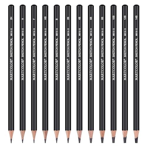 MARTCOLOR Drawing Sketching Pencils Set, 12 Pack Graphite Pencils(14B - 2H), Ideal for Drawing Art, Sketching, Shading, Artist Pencils for Beginners & Pro Artists thumbnail 3