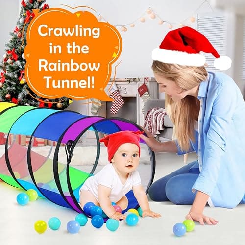 Moncoland Kids Play Tunnel Tent for Toddlers, Colorful Pop Up Crawl Toy Baby Children or Dog Cat with Breathable Mesh, Collapsible Gift Boy Girl Indoor Outdoor Games thumbnail 4