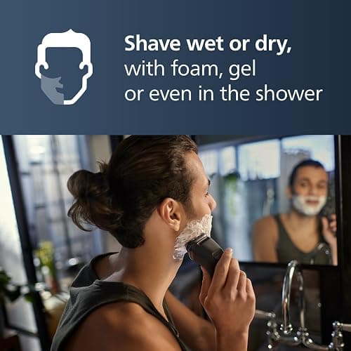 Philips Norelco Shaver 2400 Series, Wet and Dry Electric Shaver, Pop-up Trimmer, P-Cap, Deep Black, Model X3001/90 thumbnail 7