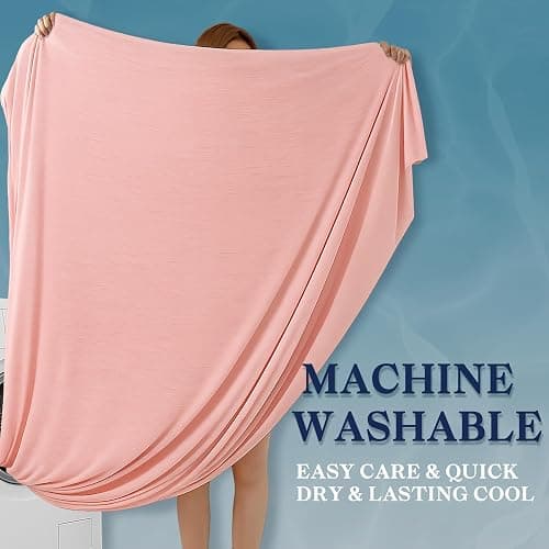 DOWNCOOL Cooling Blanket Queen Size, Pink Summer Blanket for Hot Sleeper and Night Sweats, Lightweight Soft Q-Max>0.4 Arc-Chill Cool Blanket thumbnail 5