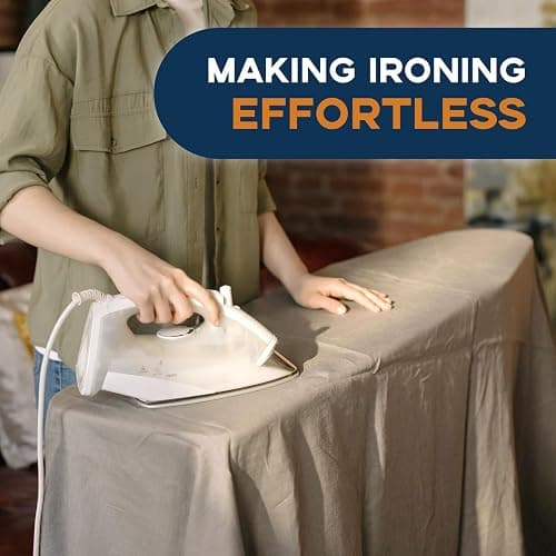 Ironing Board Full Size, RAINHOL Black 54"x13" Compact Ironing Board | Heavy Duty with Iron Rest, Height Adjustable Stand & Heat Resistant Ultra Thick Padding Cover thumbnail 6