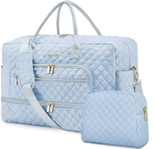 Travel Duffle Bag Weekender for Women - Carry-On Overnight Bag Personal Item Bag with Shoe Compartment & Wet Pocket Large Weekend Tote Bags with Toiletry Bag Hospital Bags for Labor and Delivery - Image 1