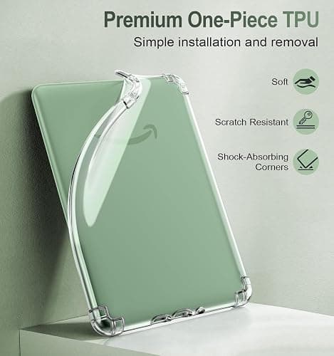MoKo Clear Case for 6" All-New Kindle (11th Generation-2024/2022 Release), Ultra Clear Soft TPU Slim Flexible Transparent Skin Bumper Back Cover Shell for Kindle 11 2024 thumbnail 4