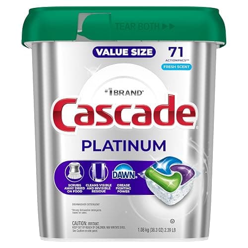 Cascade Platinum Dishwasher Pods, Dishwasher Detergent, Dish Detergent Soap, Fresh, 71 count thumbnail 9