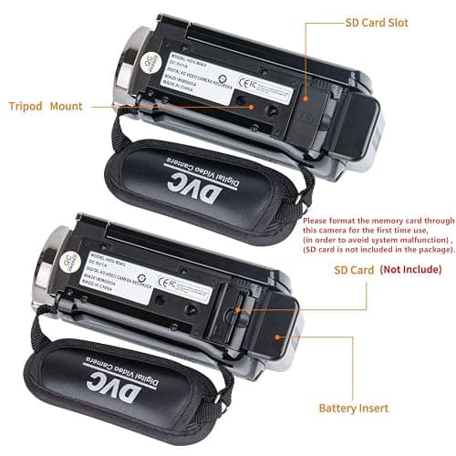 kicteck Video Camera Camcorder Digital Camera Recorder Full HD 1080P 15FPS 24MP 3.0 Inch 270 Degree Rotation LCD 16X Zoom Camcorder with 2 Batteries(604s) thumbnail 3