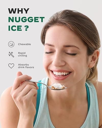 Silonn Nugget Ice Maker Countertop, Pebble Ice Maker with Soft Chewable Ice, One-Click Operation Ice Machine with Self-Cleaning, 33lbs/24H for Home,Kitchen,Office thumbnail 2