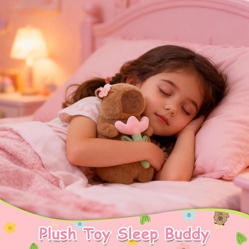 redaica Flower Capybara Plush,Cute Capibara Plushies Toy,Kawaii Soft Stuffed Animal Capybara,Stuffed Toys Gifts for Christmas Birthday Party Girls Kids Adults (9in) thumbnail 4