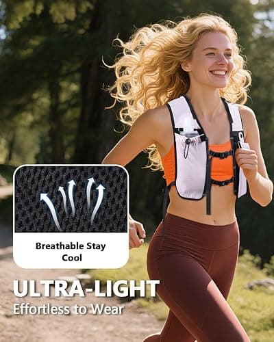 Running Hydration Vest for Women Men,Lightweight Breathable Hydration Pack with 500ml Soft Flask, Adjustable Chest Straps Reflective Backpack for Trail Running Marathon Race Jogging Cycling thumbnail 4