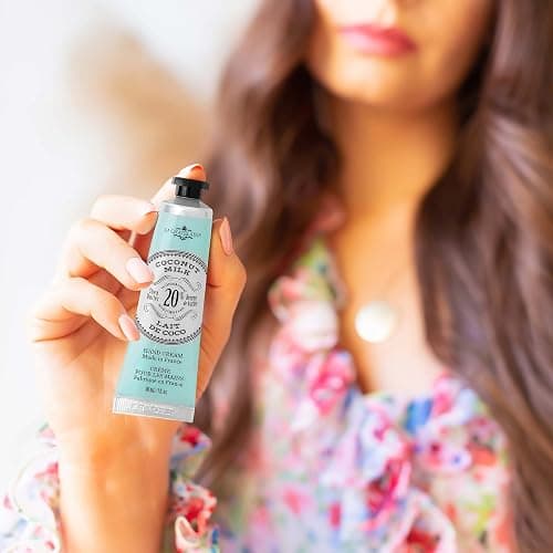 La Chatelaine 20% Shea Butter Hand Cream Travel Size, Organic Argan Oil, Moisturizing, Nourishing, Repairing, Extra-Rich Hand Lotion, Made in France, Paraben Free, 1 oz / 30ml (Coconut Milk) thumbnail 7