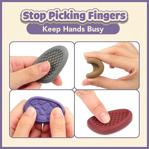 Fidget Toys Adults Sensory Stone: 8 Pack Texture Worry Stone for Kids Calming - Sensory Autism Toys for Stress Relief - Quiet Small Fidgets for Classroom Prizes thumbnail 2