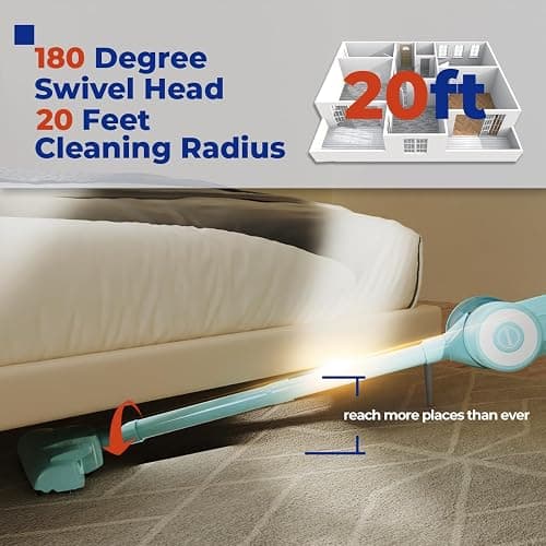 Roomie Tec Corded Stick Vacuum Cleaner - 450W, Lightweight 2 in 1 Handheld with Powerful Suction, Bagless HEPA Filter, Large Dust Capacity, 20ft Cable - Ideal for Floors, Dorm Room, & Home Cleaning thumbnail 6