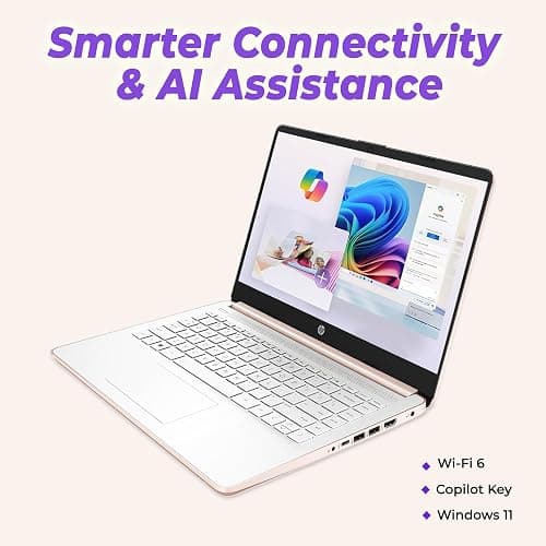 HP Student Slim Laptop, 2026 Edition, Intel N150 Processor, 4GB DDR5 RAM, 128GB SSD, Long Battery Life, Windows 11, Copilot AI for Everyday Use thumbnail 6