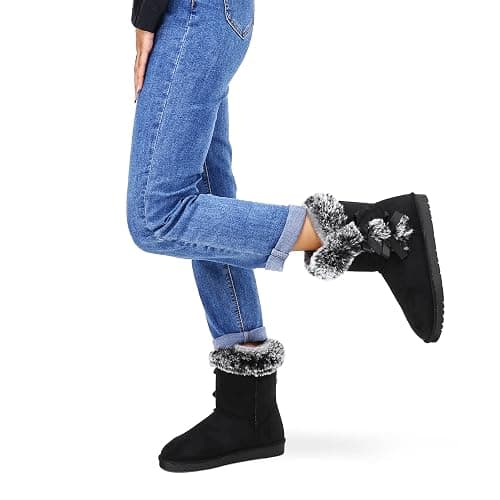 WFL Women Snow Boots Classic Mid-calf Fur Lining Fashion Winter Boots thumbnail 3