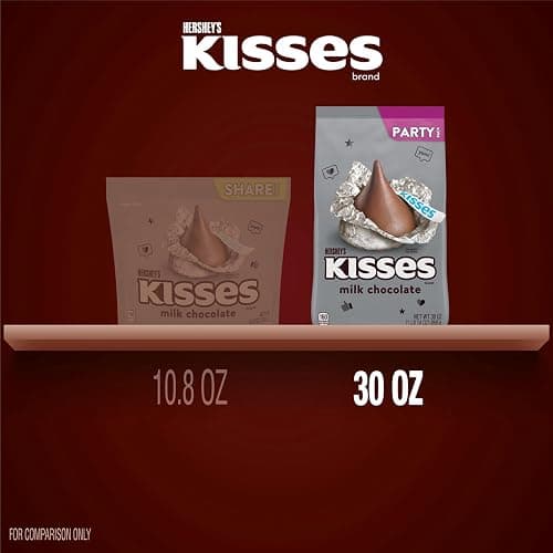 HERSHEY'S KISSES Milk Chocolate Candy Bulk Party Pack, 30 oz | Hershey Kisses Bulk, Kosher and Gluten Free, Individually Wrapped for Candy Dishes, Parties and Baking, 30 oz thumbnail 4