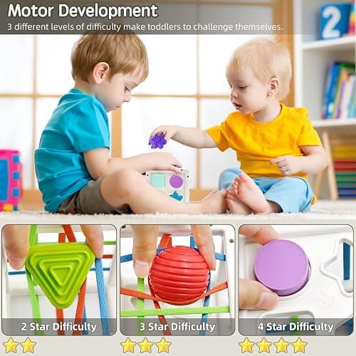Mailesi Baby Toys for 1 2 Year Old Boys Girls, Montessori Sensory Toys for 12 18 Months 1st Gifts Educational Learning Shape Sorter Activity Cube Travel Toys for Autism Toddlers Birthday Presents thumbnail 3