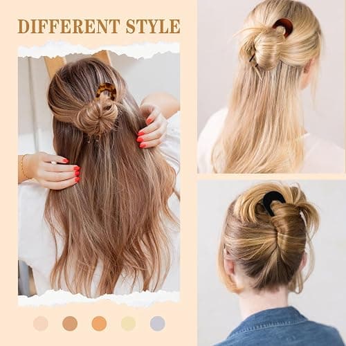 4 PCS French Hair Pin for Women, Large Styling Pins for Thin Thick Hair, Lialys Hair Pin for Buns, French Twist Pin Wavy U Shaped Christmas Gifts thumbnail 3