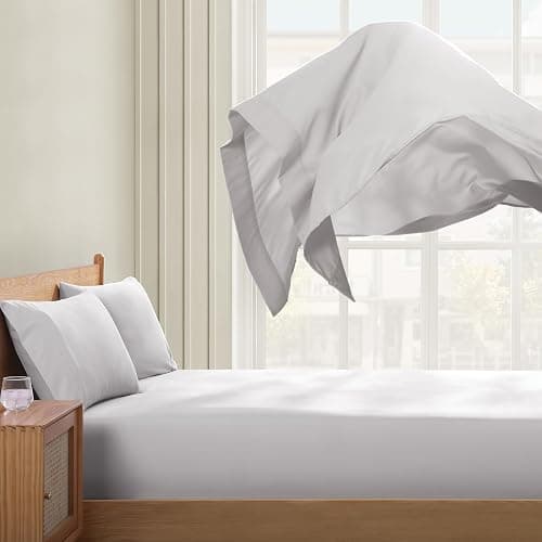 UGG Full Sheet Set 4-Piece Luxury Cooling Sheets Deep Pockets Premium Bedding with 2 Pillow Shams Hypoallergenic Machine Washable Soft Lightweight Bed Set for Bedroom, Full, Stone Grey (Hedi) thumbnail 2