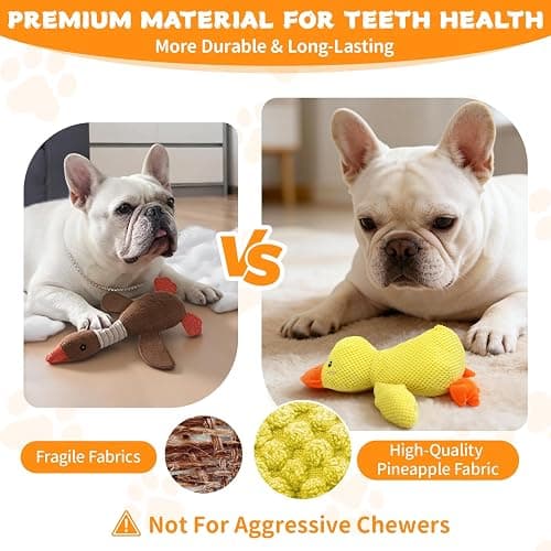 VOXGET Calming Duck Toy for Dogs, 2026 New Interactive Crinkle Toy with Quack Sound for Dogs Teeth, Soft Stuffed Plush Mellow Calming Duck Pillow for Puppy Keep Busy -Yellow, 9.8"x8.6"(S) thumbnail 4