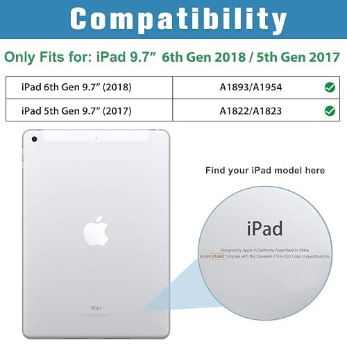 ProCase Smart Case for iPad 6th/iPad 5th Generation/iPad 9.7 Inch Case 2018 2017(Model: A1893 A1954 A1822 A1823), Ultra Slim Lightweight Stand Case with Translucent Frosted Back -Pink thumbnail 2