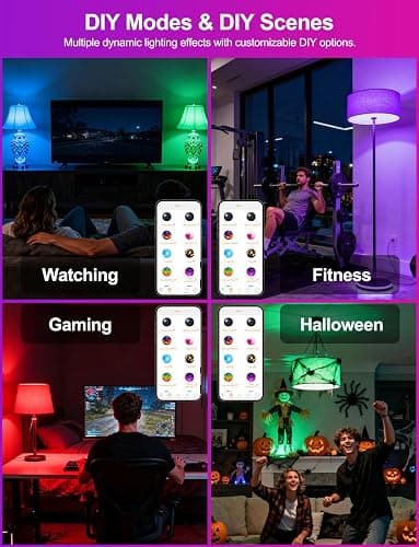 iLC Alexa Light Bulbs, 12W B22 Smart Light Bulb, Work with Alexa (Echo Devices Required), LED Colour Changing Light Bulb, Color Temperature Tunable 2700K-6000K+RGB Bayonet (4 Pack) thumbnail 6