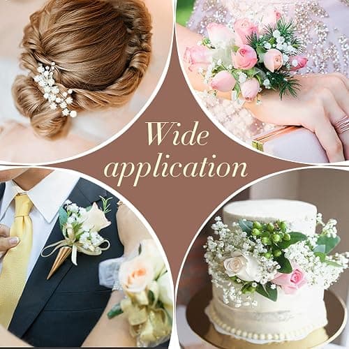 MAQIAHN 6 Baby Breath Artificial Flowers - Babies Breath Flowers Artificial Bulk Faux Flowers Bouquet White Flores Greenery Real Touch Fake Flowers Arrangements Wedding Centerpieces Tables Decorations thumbnail 5