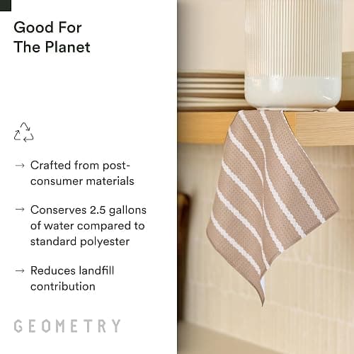 GEOMETRY Dishcloth – Evergreen Collection – Quick-Dry, Ultra-Absorbent, Reusable Microfiber Kitchen Towels for Drying & Cleaning - Pebble Play - 3 Pack thumbnail 5