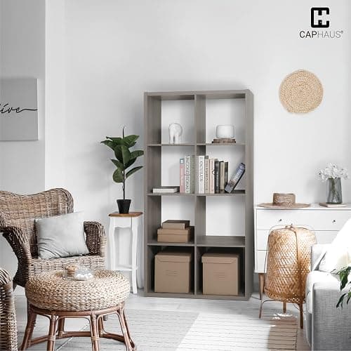 CAPHAUS Sturdy Room 13-Inch Cube Storage Organizer Shelf, with Extra Thick Exterior Edge, Open Storage Shelf Divider, Bookcase, 6-Cube / 8-Cube / 9-Cube, Colors Available in Rustic Grey Oak and White thumbnail 8