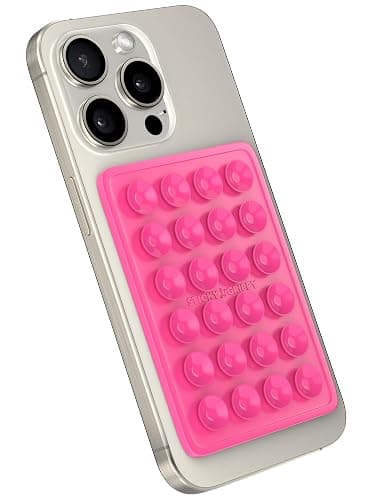 StickyGrippy Suction Phone Case Mount, Sillicon Adhesive Phone Accessory for iPhone and Android, Hands-Free Fidget Toy Mirror Shower Phone Holder, Tiktok Videos and Selfies (Pink) thumbnail 3