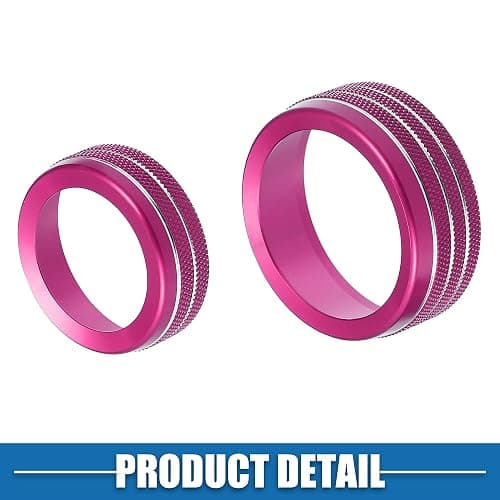 A ABSOPRO Car Air Conditioner Knobs Decals AC Radio Switch Knob Cover for Dodge Durango 2014-2020 for Jeep Cherokee Grand Cherokee 2014-2021 Pink (Set of 3) thumbnail 6