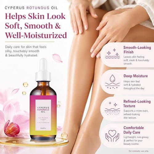 Cyperus Rotundus Oil – Natural Cattail Oil for Smoother, Hair-Free Looking Skin | Gentle, Moisturizing Formula for Face, Arms & Legs 60ml (2-Pack) thumbnail 4