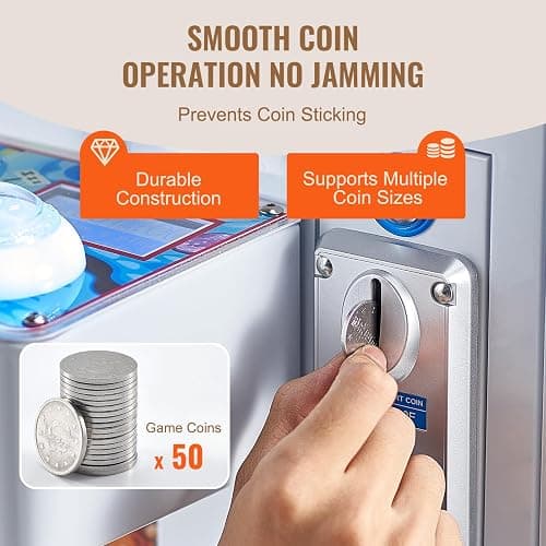 VEVOR Claw Machine, 0-3” Jaw Diameter 0-5” Jaw Lifting, Crane Prize Grabber Commercial Arcade Game Toys, Cool Fun Grab-and-Win Machine w/Light and Sound, Dispenser Vending Toy for Kids,Boys &Girls thumbnail 5