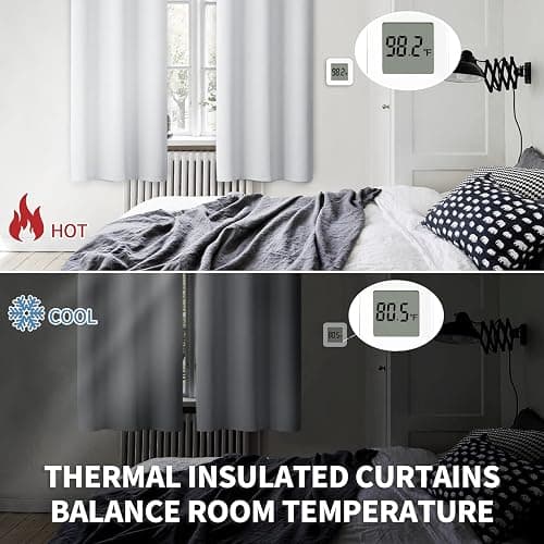 BGment Room Darkening Curtains 63 Inches Long - Grommet Thermal Insulated Drapes Window Treatment Curtains for Bedroom, 2 Panels, 42 x 63 Inch, Greyish White thumbnail 5