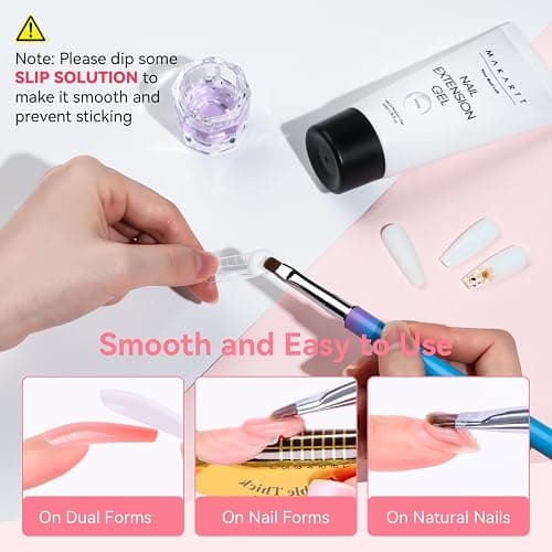 Makartt Poly Nail Gel White Hem-Free 50ML Nail Extension Builder for French Manicure, Hard Gels for Nails Strengthener Long-Lasting Salon Nail Art Design Easy DIY at Home thumbnail 5