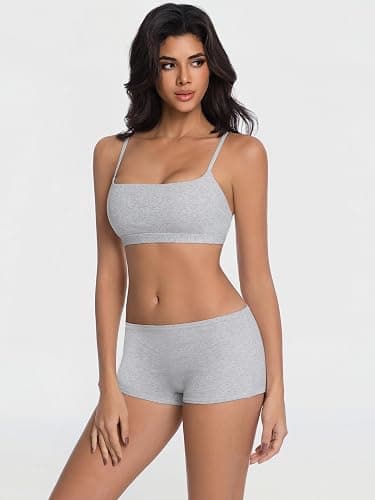 Abonlen Lounge Sets for Women 2 Piece Pajamas Camisole Tops With Shorts Sleepwear Tank Tops thumbnail 2