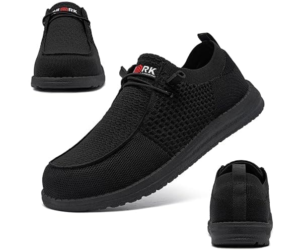 LARNMERN Slip On Steel Toe Shoes Men Lightweight Comfortable Lounging Walking Sneakers Steel Toe Loafers thumbnail 6